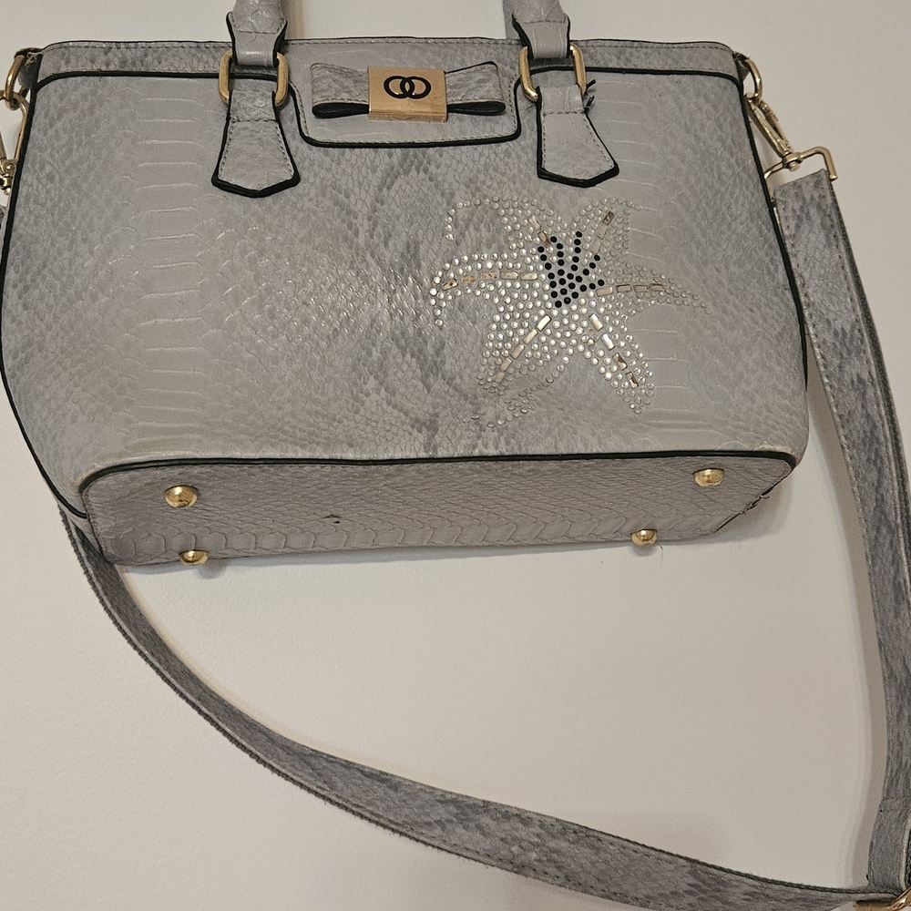Elegant Gray Handbag with Star Design